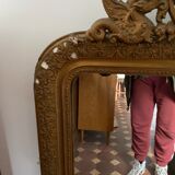 Antique pediment mirror 74x116cm