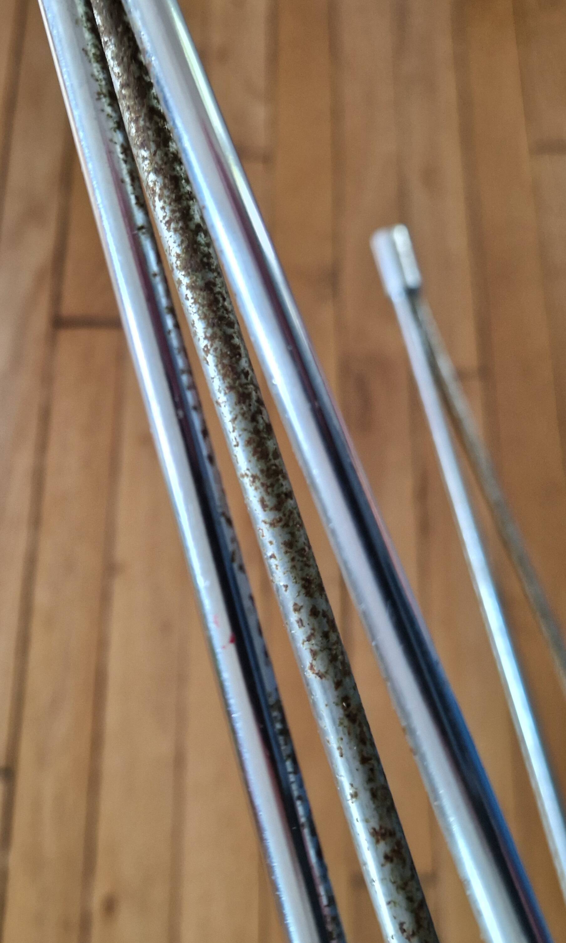 Vintage yellow leatherette stool from the 1950s