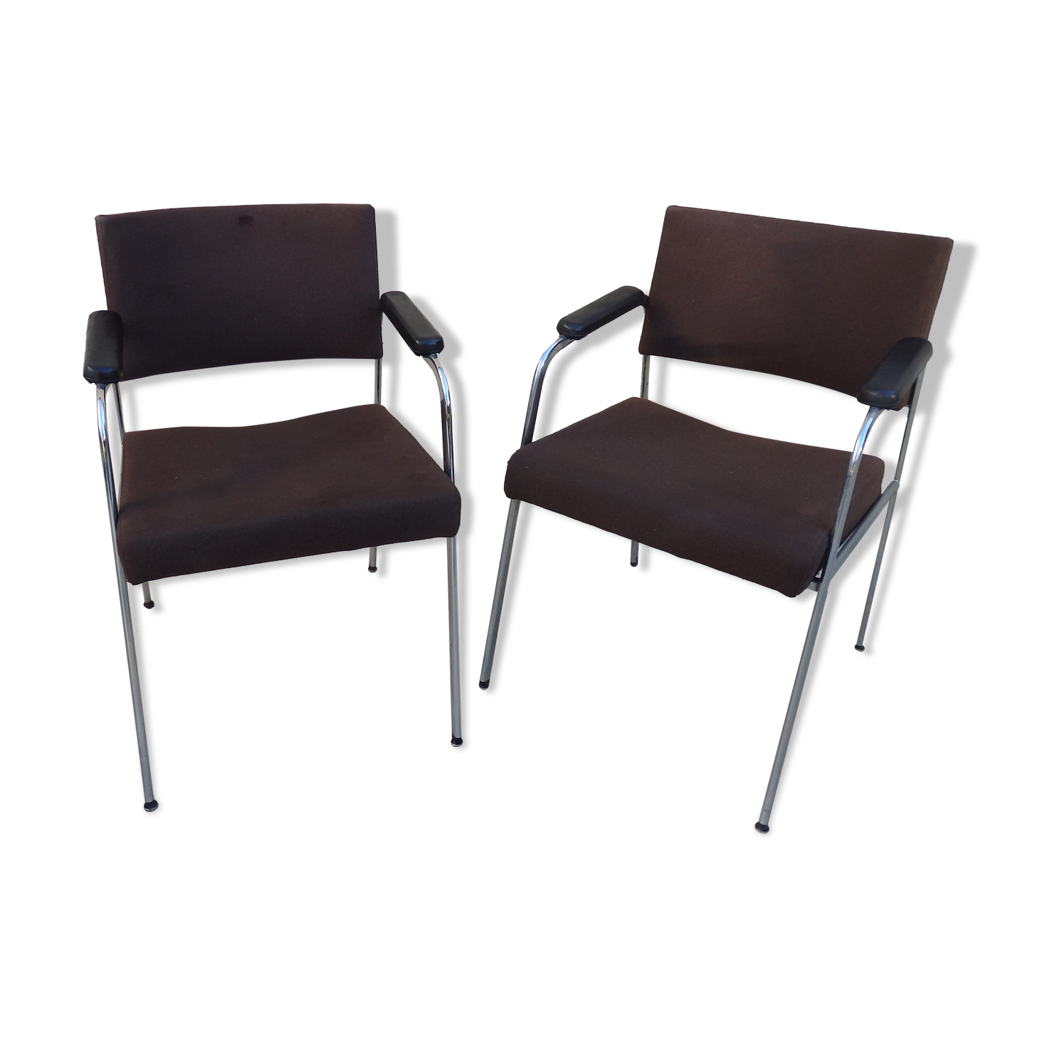 Paire de fauteuils conférence vintage