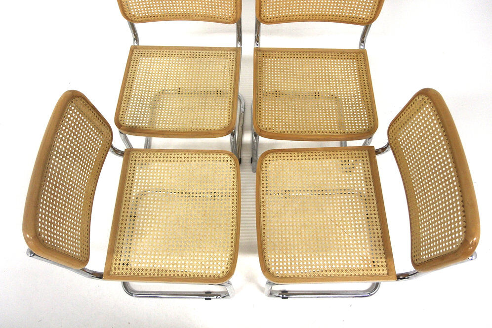 Set of 4 "B32" chairs, Marcel Breuer, Italy, 1990