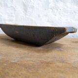 Swedish folk art, large unique blue farmer's bowl from the 19th century.