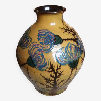 Art Deco vase Émile Simonod glazed terracotta