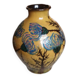 Art Deco vase Émile Simonod glazed terracotta