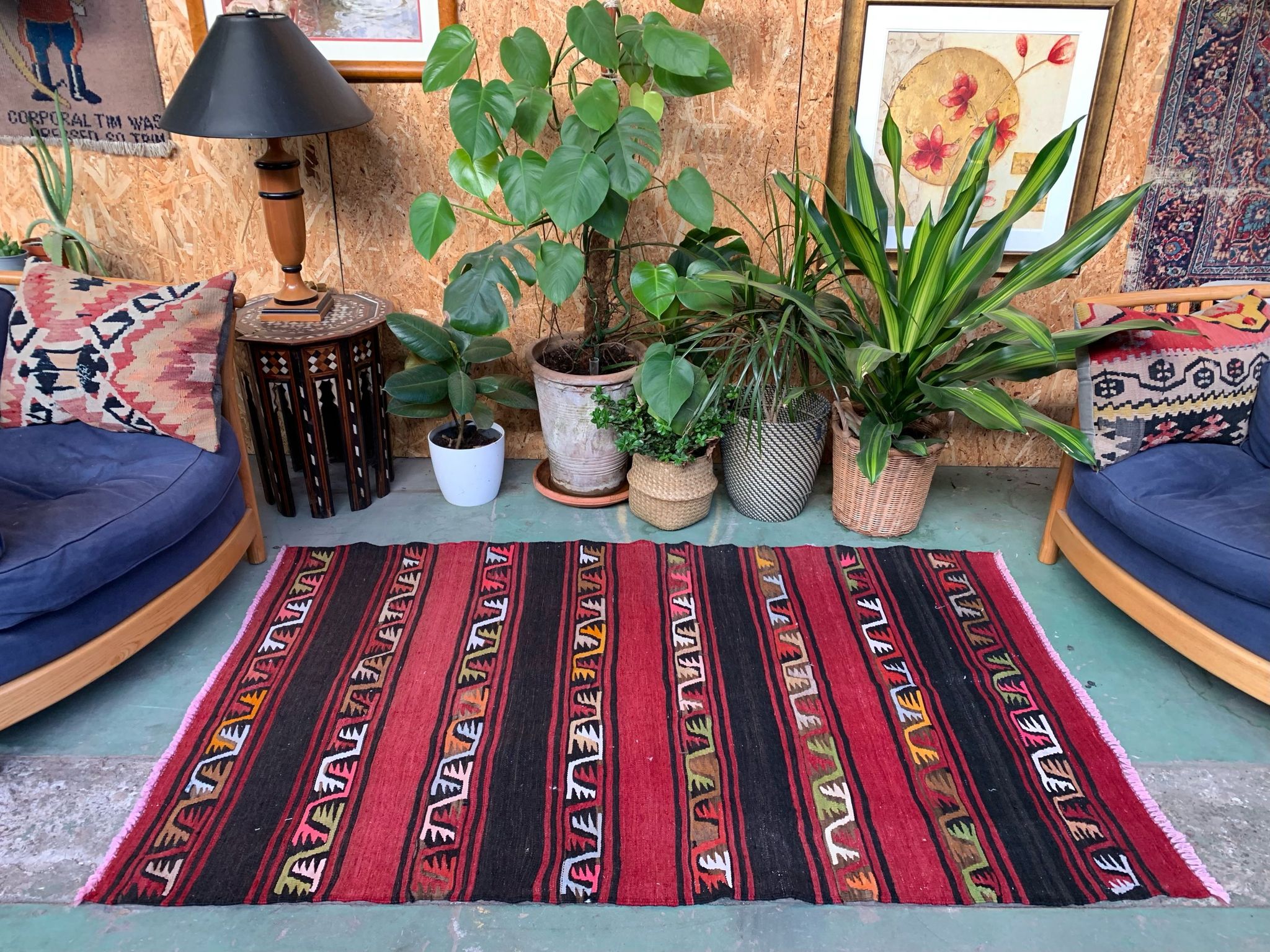 Medium Vintage Turkish Kilim Rug 178x107 cm Wool Kelim