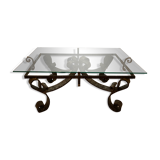 Table basse en fer forgé brutaliste