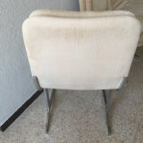 Set of 4 chairs in cream velvet seventies