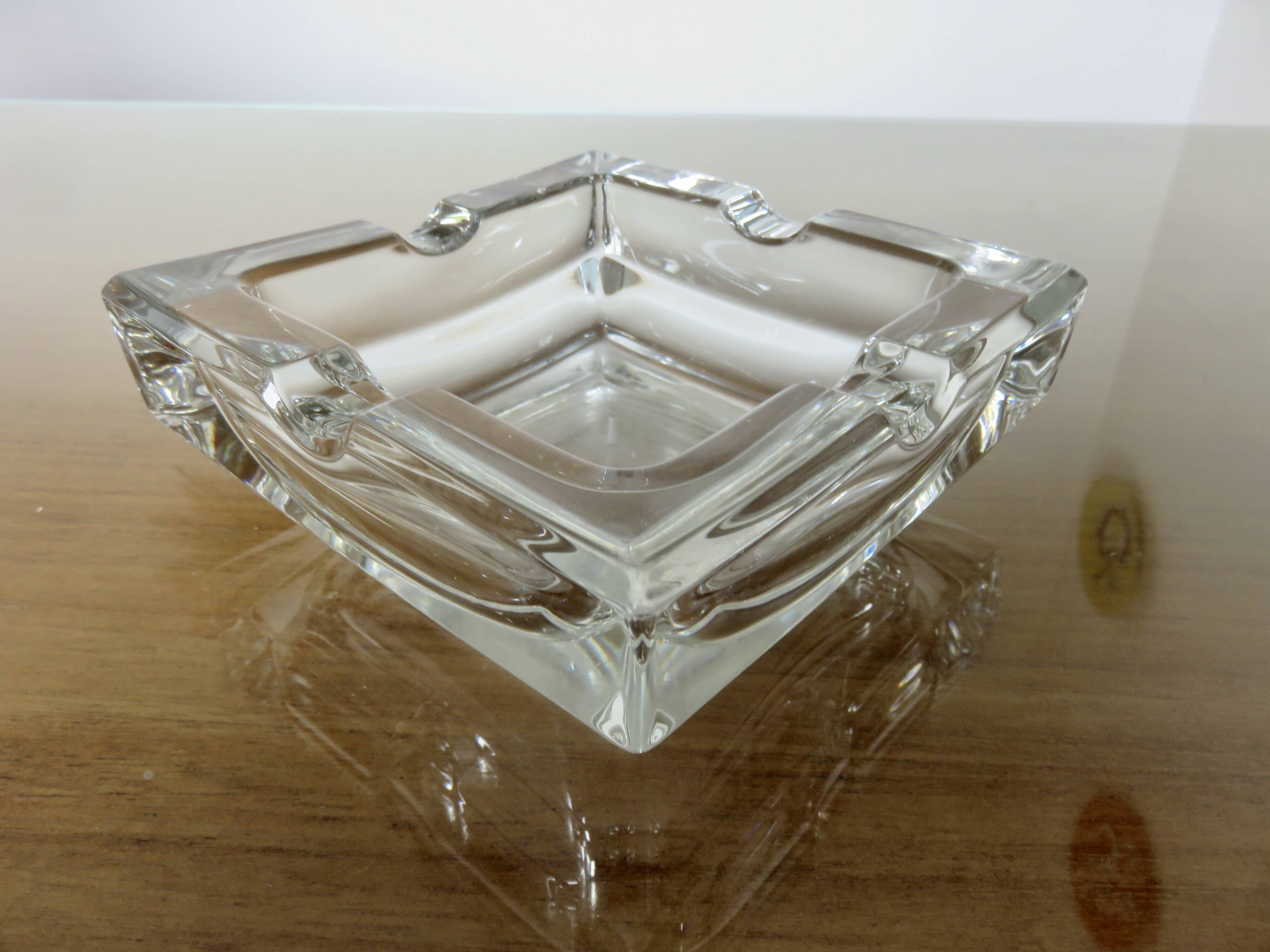 Large crystal table ashtray, France, 1970s