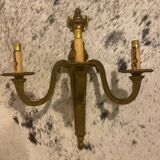 Pair of gilt and chiselled bronze wall lights with 3 lights - Louis XVI style