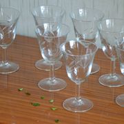 Lot de 7 verres à pied motif herbes folles