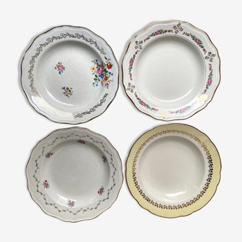 Set of 4 mismatched hollow plates
