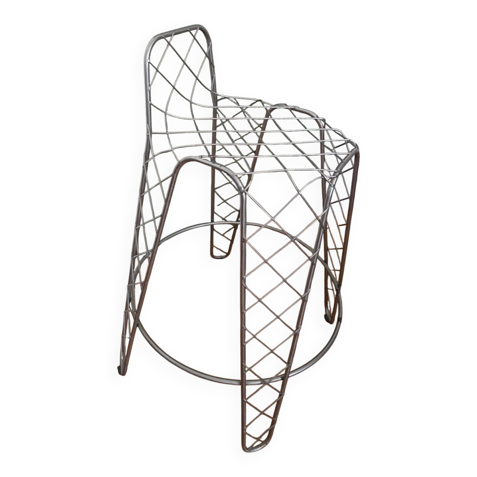 Designer metal high chair