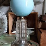 Art Deco crystal and opaline lamp