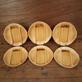 Set of 6 Salins asparagus plates