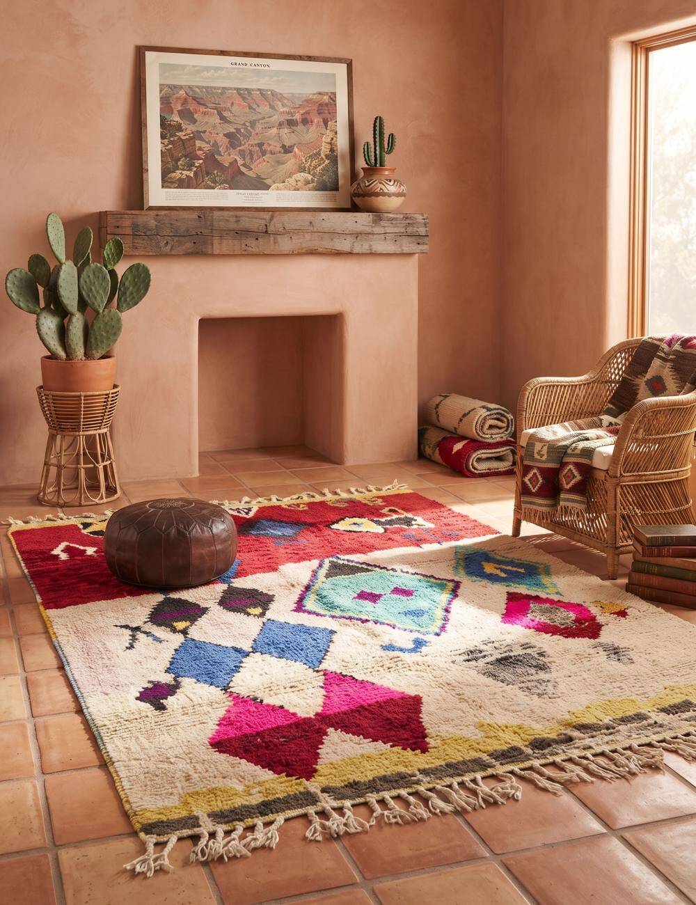 Handmade Colourful Berber Rug - 274 x 210 cm