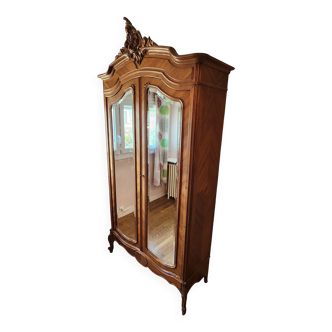 Antique carved wooden Louis XV wardrobe