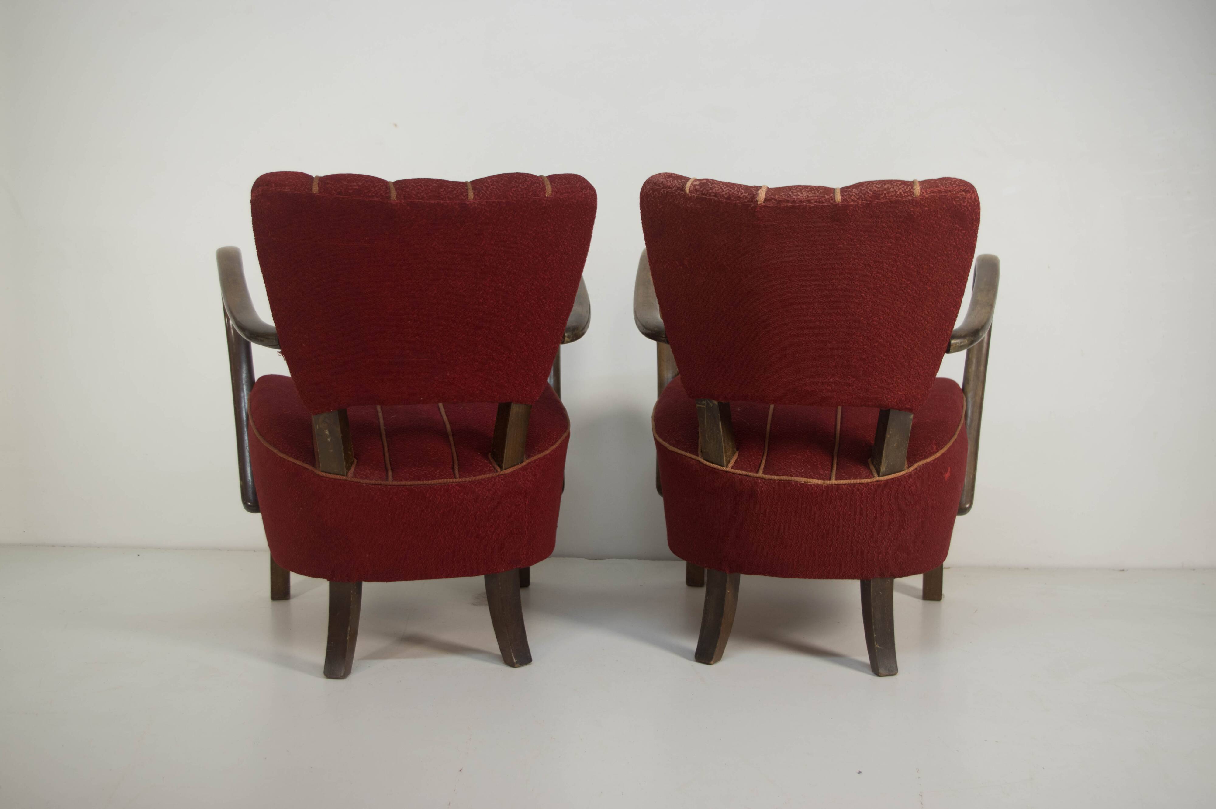 Art Deco Armchairs H-237 by Halabala, Set of 2