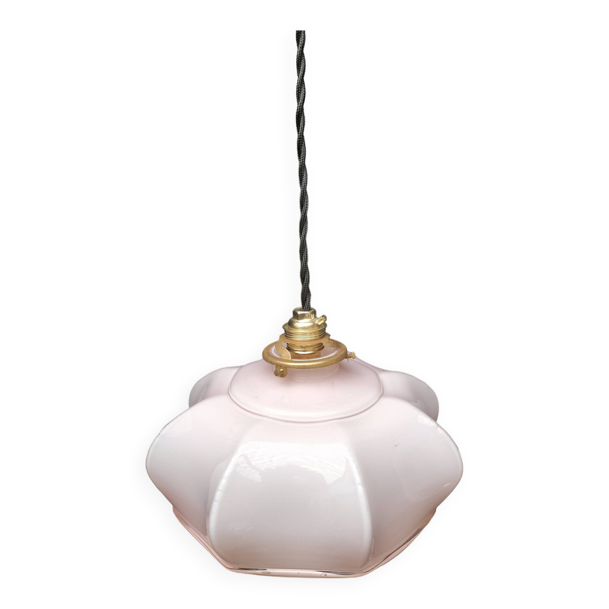 Pink opaline pendant light