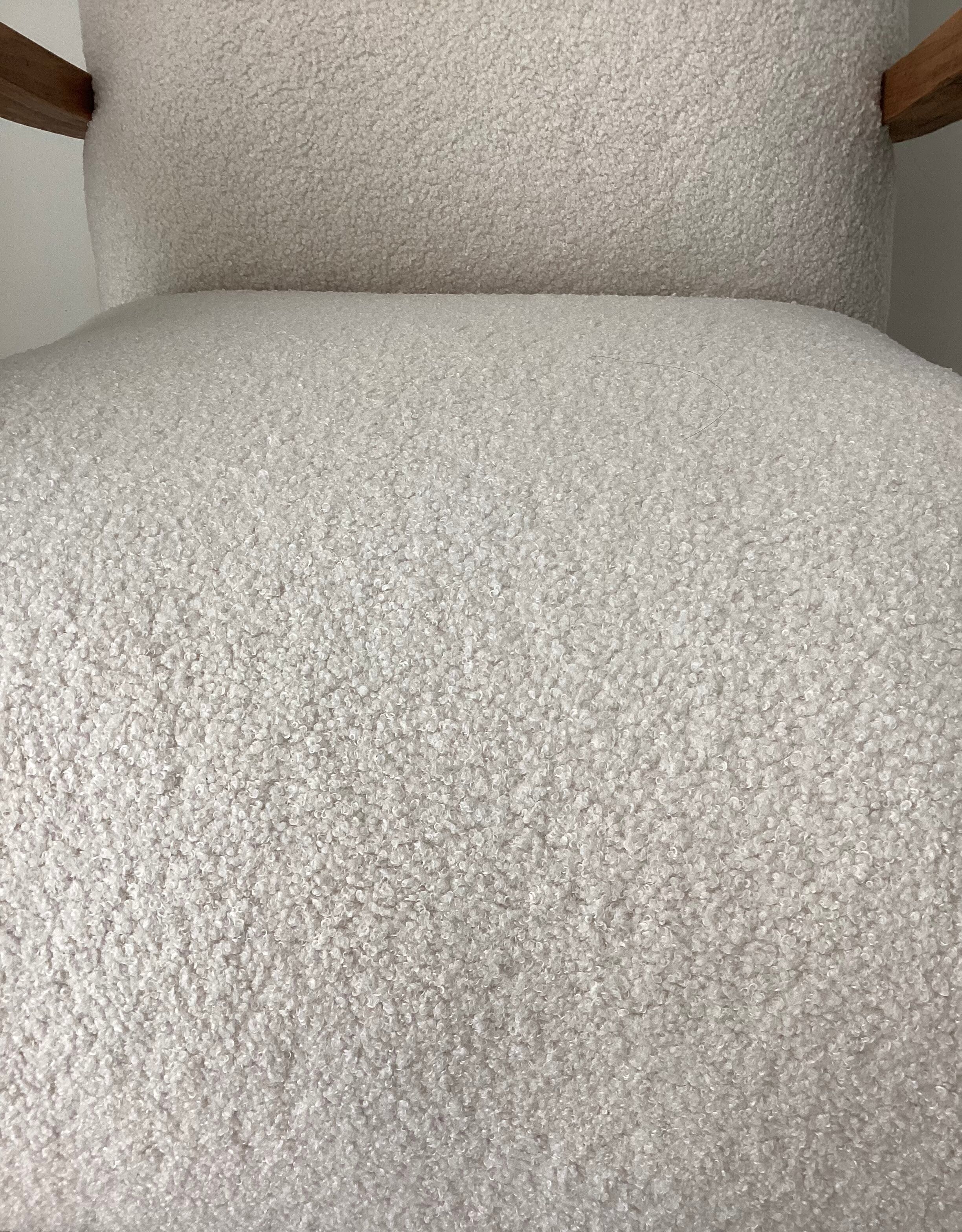 Vintage armchair completely restored with a French terry fabric