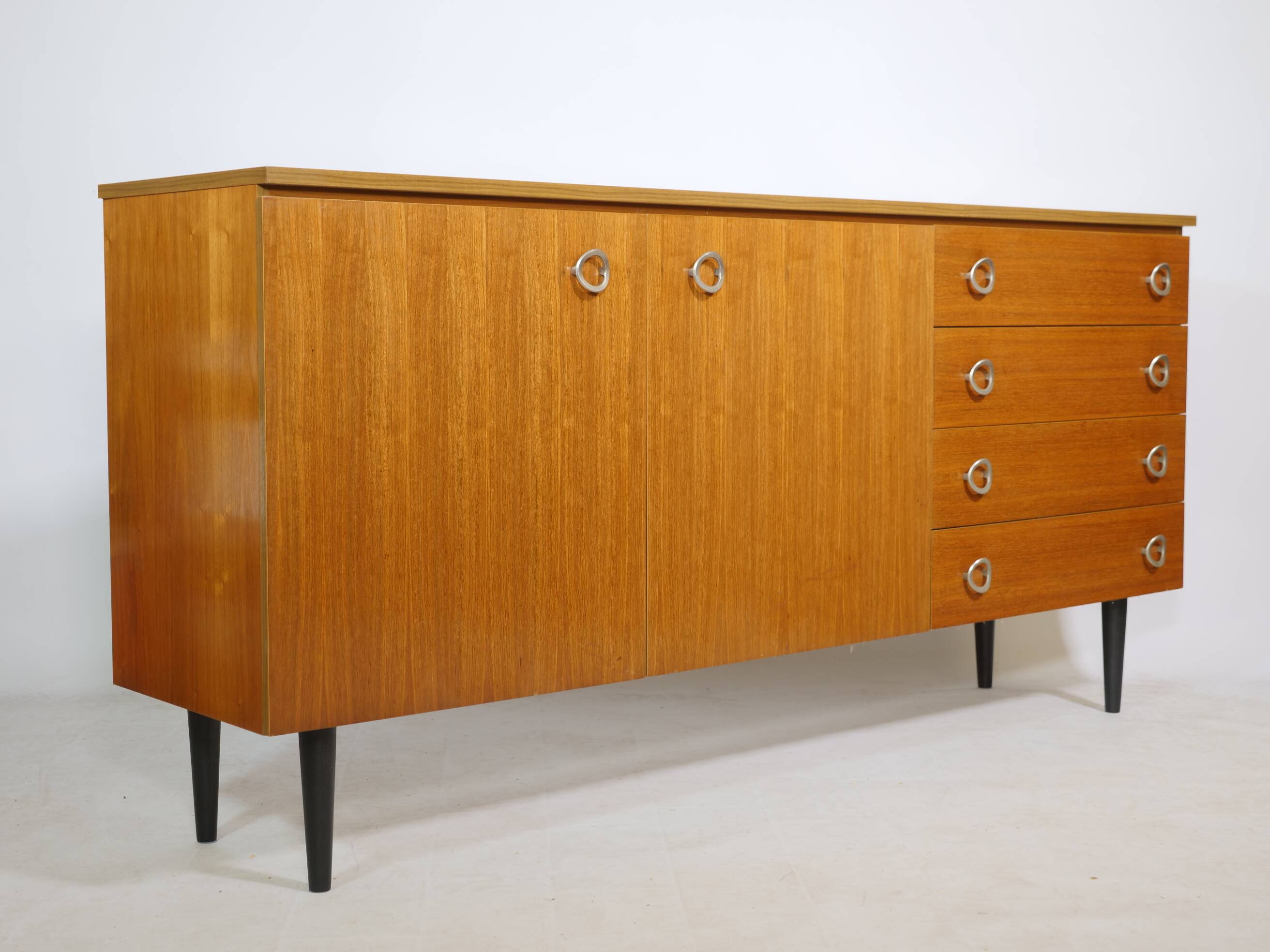 Teak vintage sideboard chest of drawers mid-century cabinet 60s
