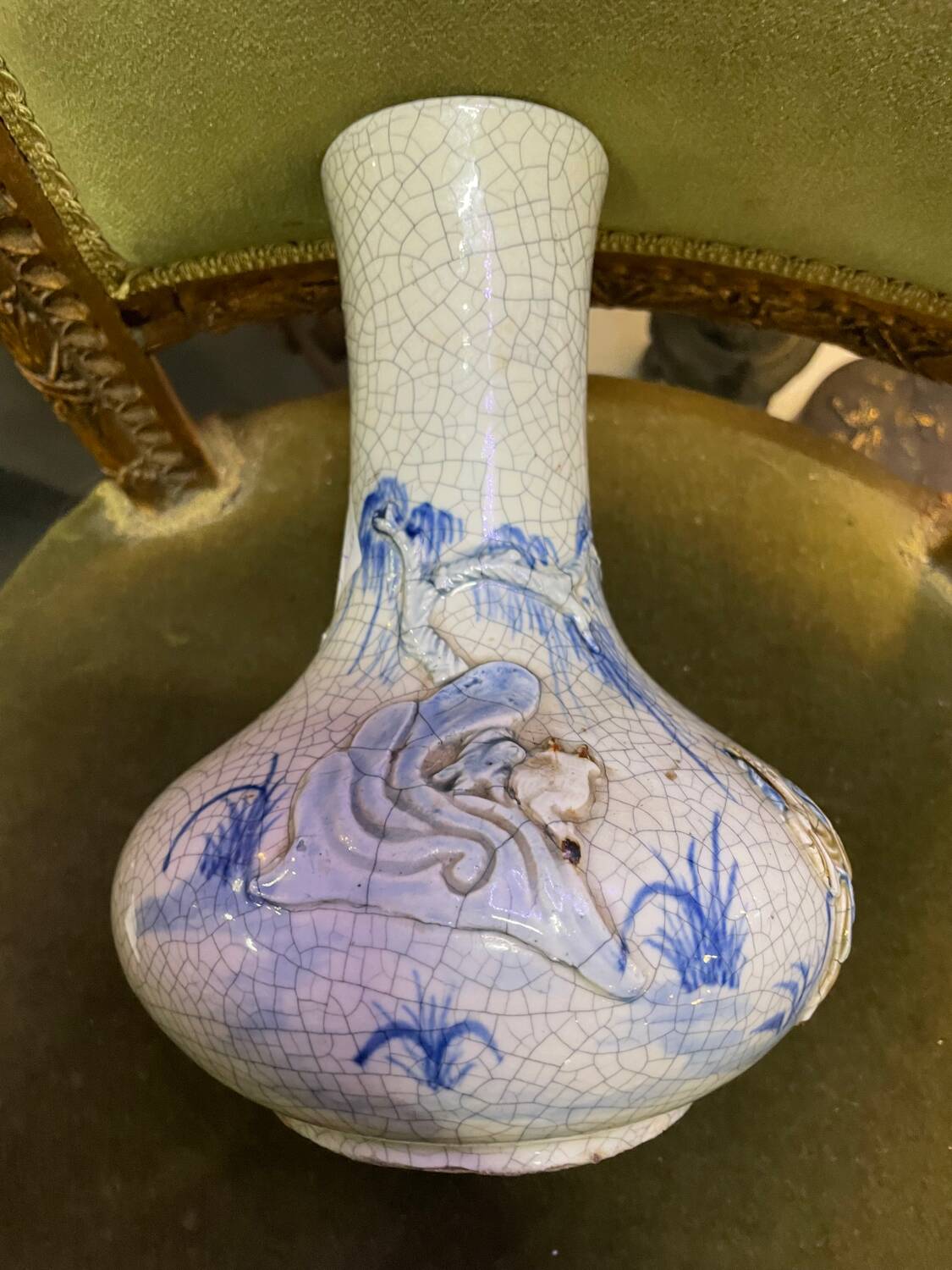 Vase porcelaine craquelé XIX