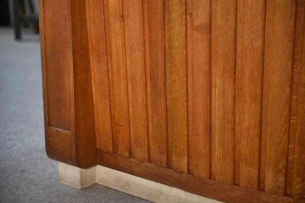 1950s curved oak counter/bar