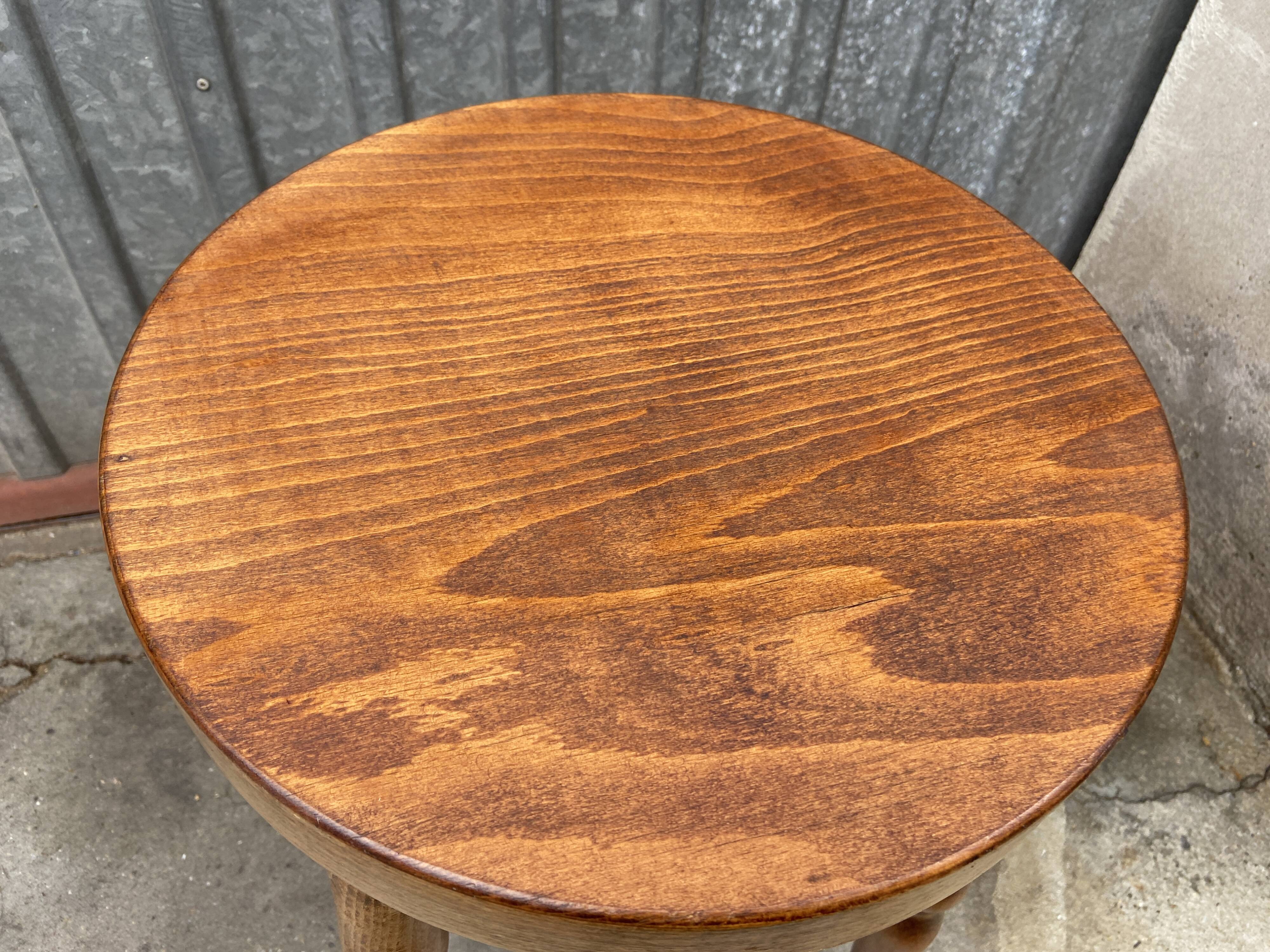 Baumann style vintage beech wood stool