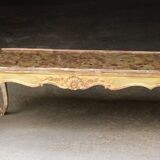 19th century coffee table. Gilded stucco and marble.