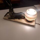 Lamp art deco antelope in regulated