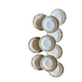 Lot de 10 assiettes creuses vintage, modèles Monico de Digoin/Sarregue