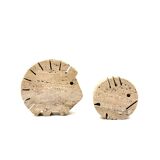 Travertine figures porcupine and fish, Fratelli Mannelli, Italy 1970s