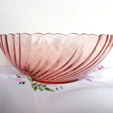 Rosaline service 5 cups and pink glass salad bowl