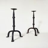 Pair of brutalist candlesticks, 1950 vintage