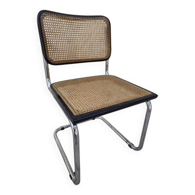 Chaise Marcel Breuer B32 en cannage noir signé Made in italy