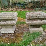 Paire de medicis jardinières en pierre ancien vintage