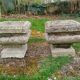 Pair of vintage antique stone Medici planters