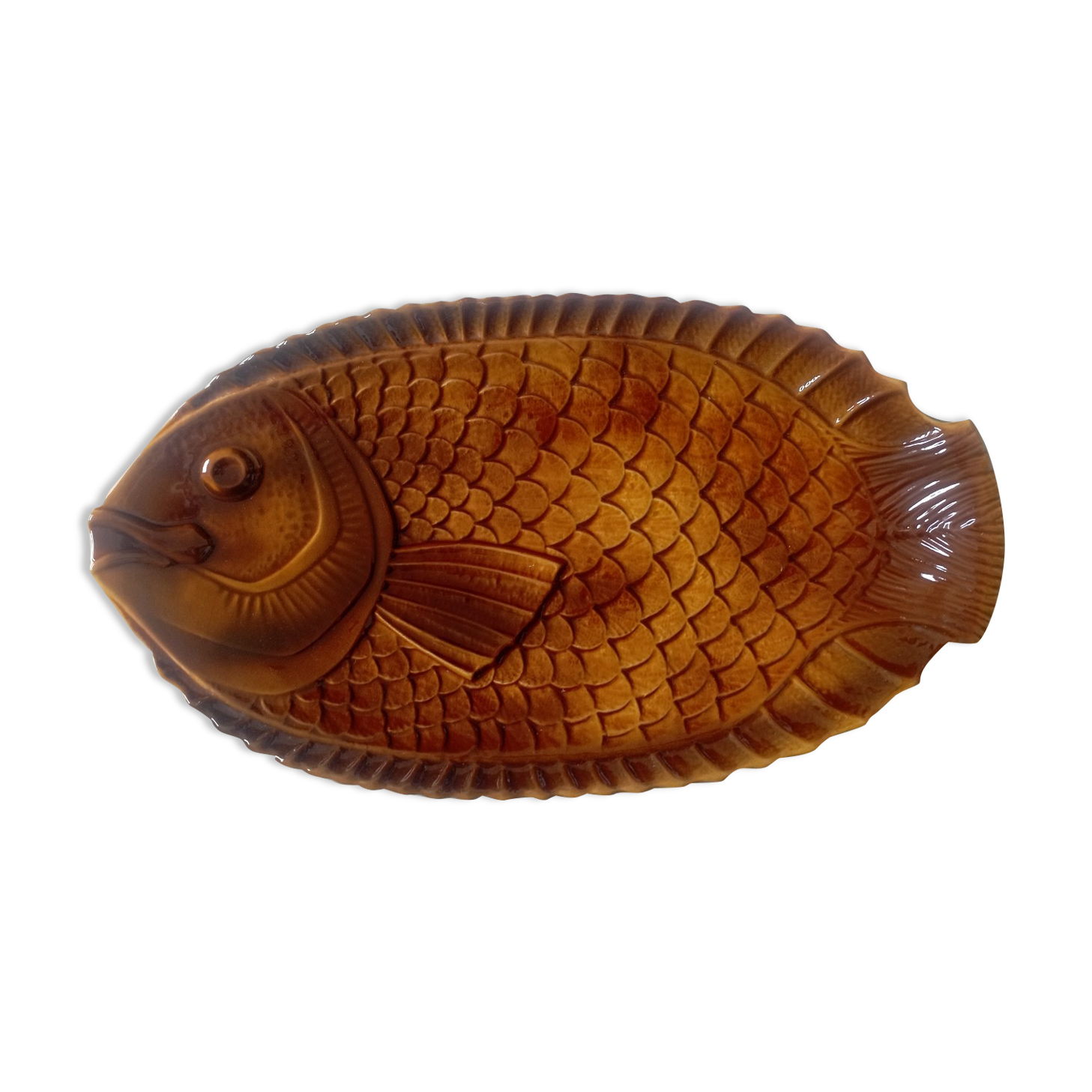 Fish dish Sarreguemines, vintage