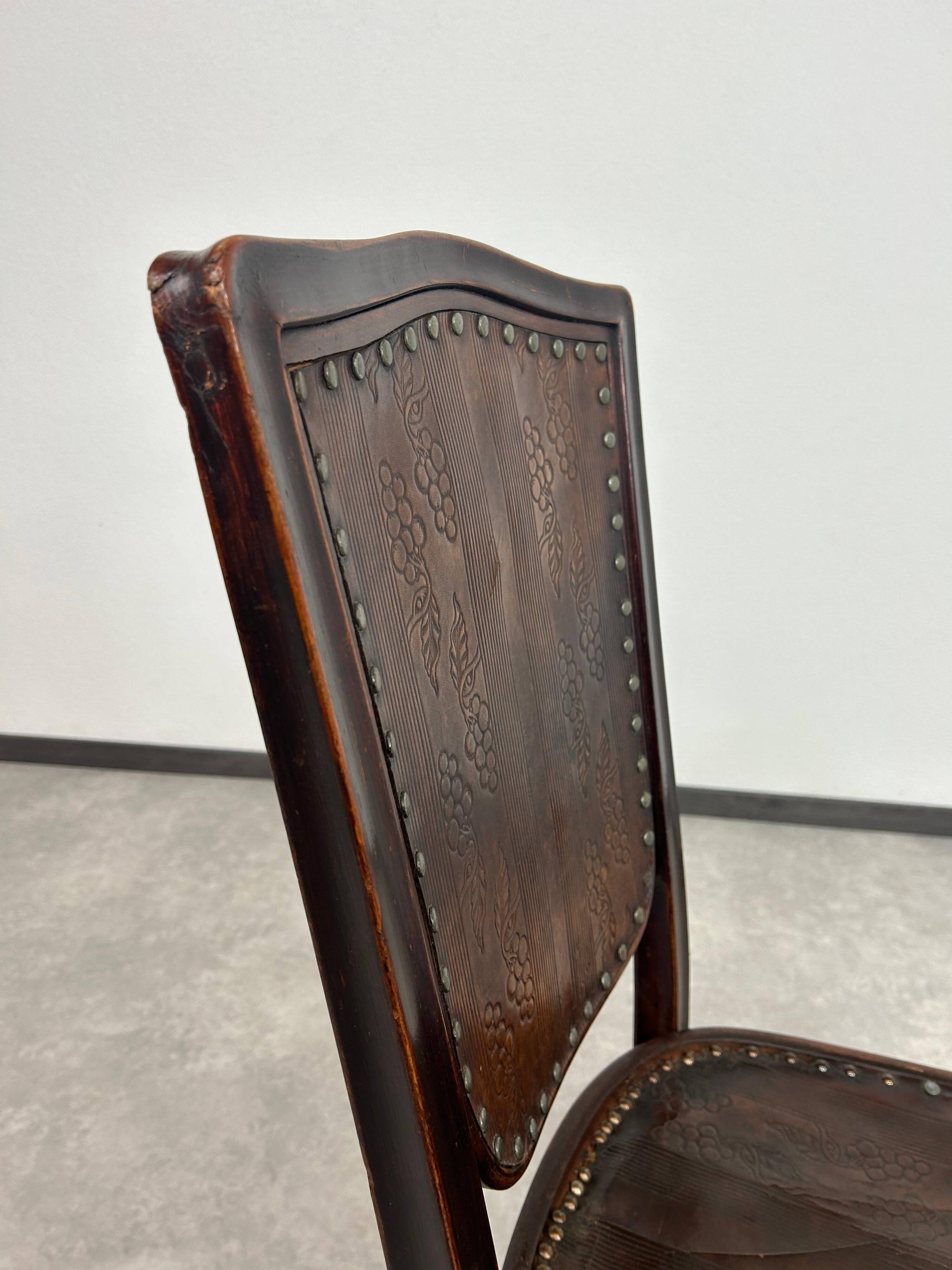 Jugendstil dining chair by Gustav Siegel for J&J Kohn