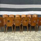 Set of 12 Baumann bistro gentiane dining chairs 1970