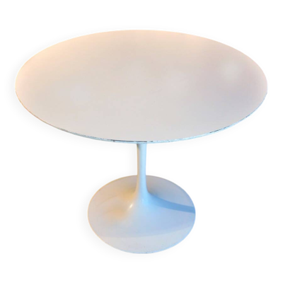 Table Knoll International en bois mélaminé et fonte laquée blanche, vers 1960