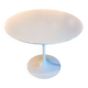 Knoll International table circa 1960, melamine wood top, white lacquered cast iron legs
