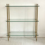 Vintage shelf 70's glass and brass