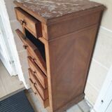 Inlaid wood and marble chest of drawers – Classic style