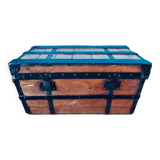 Cargo trunk or seat. Wood and metal, France circa 1900.