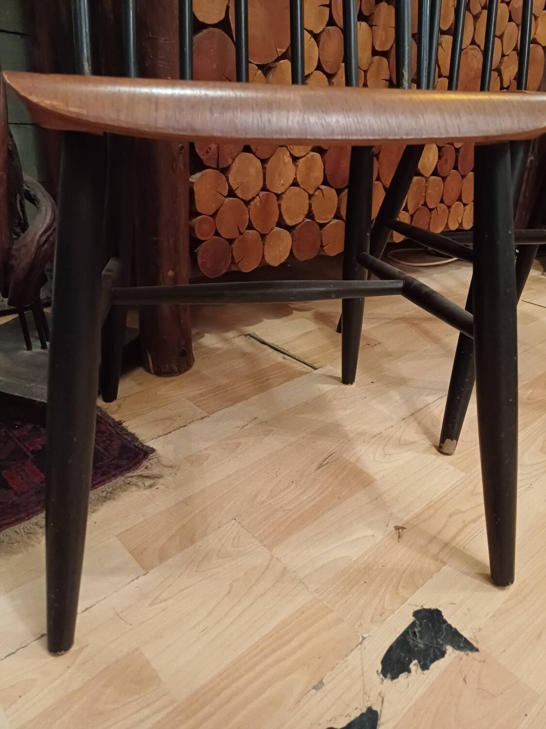 Paire de chaises scandinave " stol kamnik " 1960 étiquette d'époque sur les deux