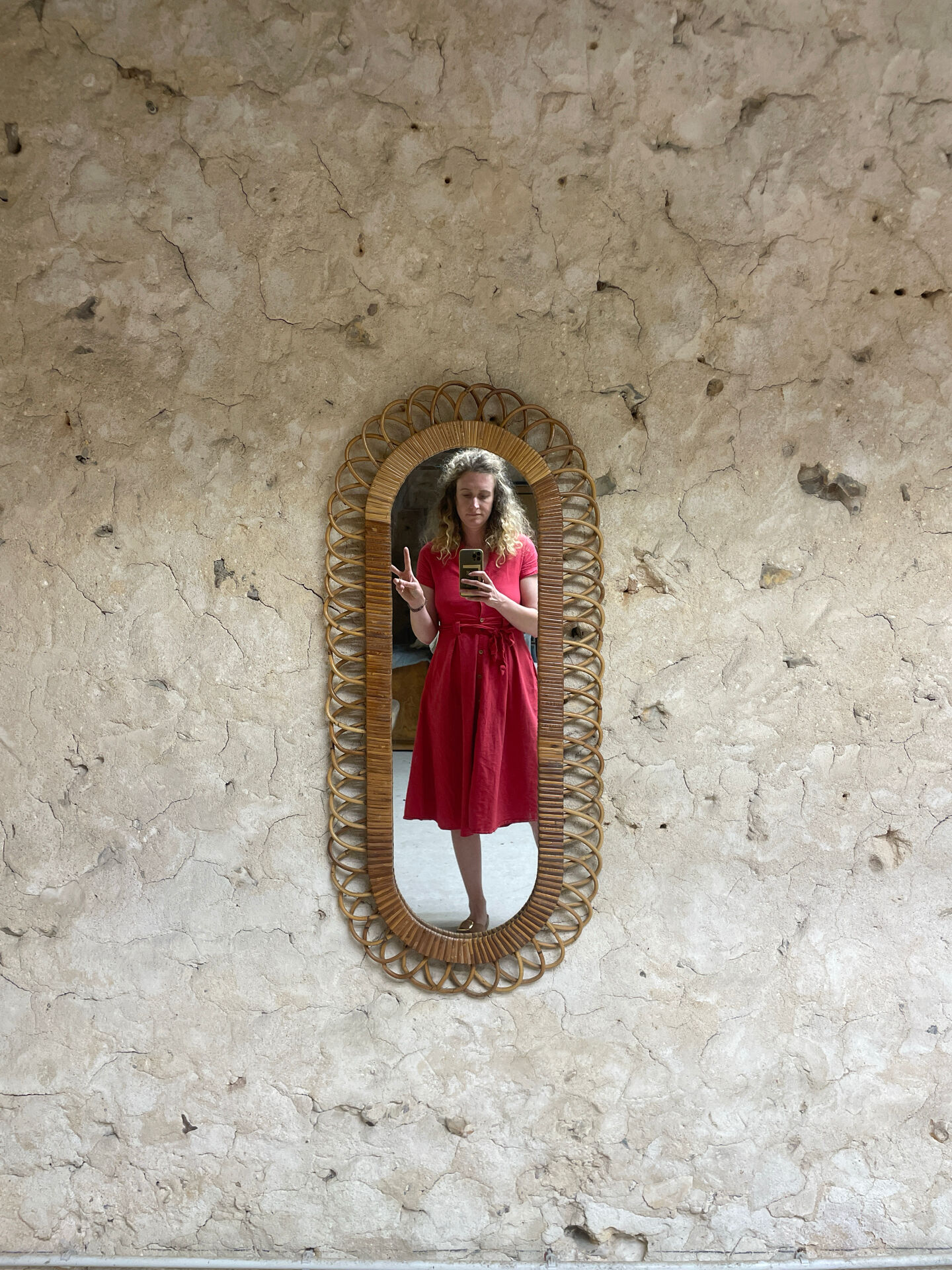 Vintage rattan mirror