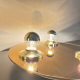 Vintage Pop Art Space Age Bronze mirrored Wall Lamp, Eglo, Germany, 1980s