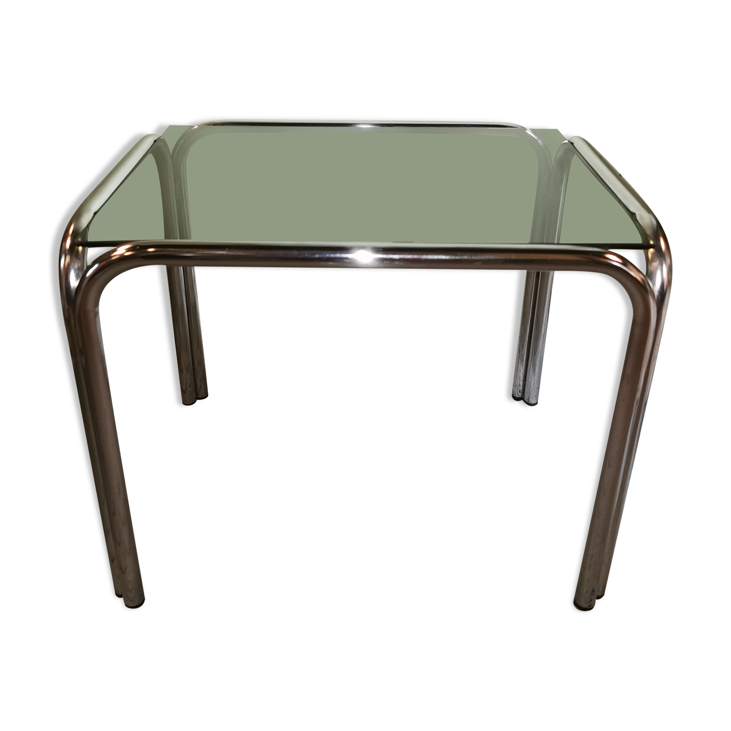 Table basse chromée années 70