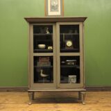 Grey bookcase display cabinet