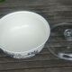 Serving dish with its glass lid of the earthenware factory of Gien model "the roaster"