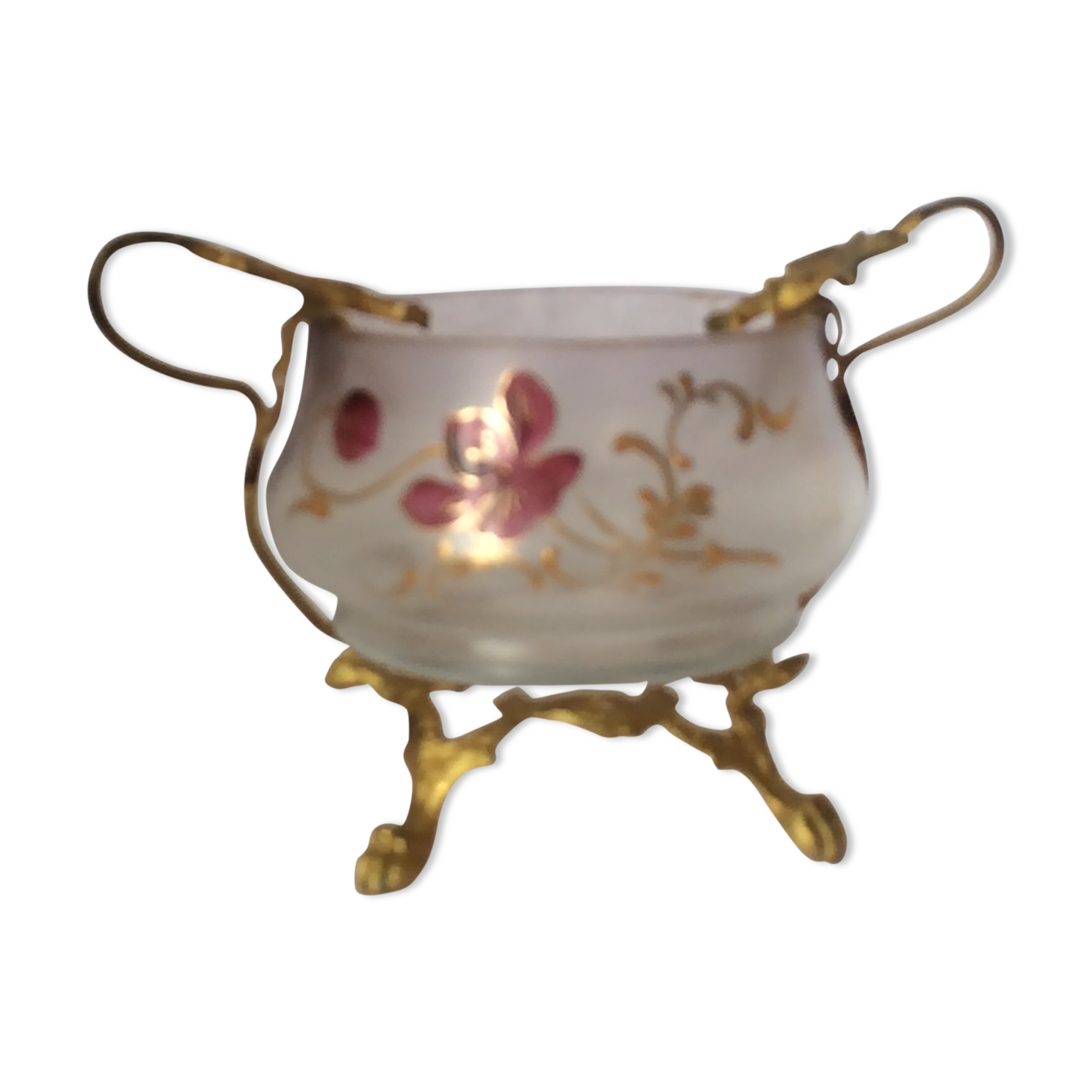 Art Nouveau enamelled glass cup